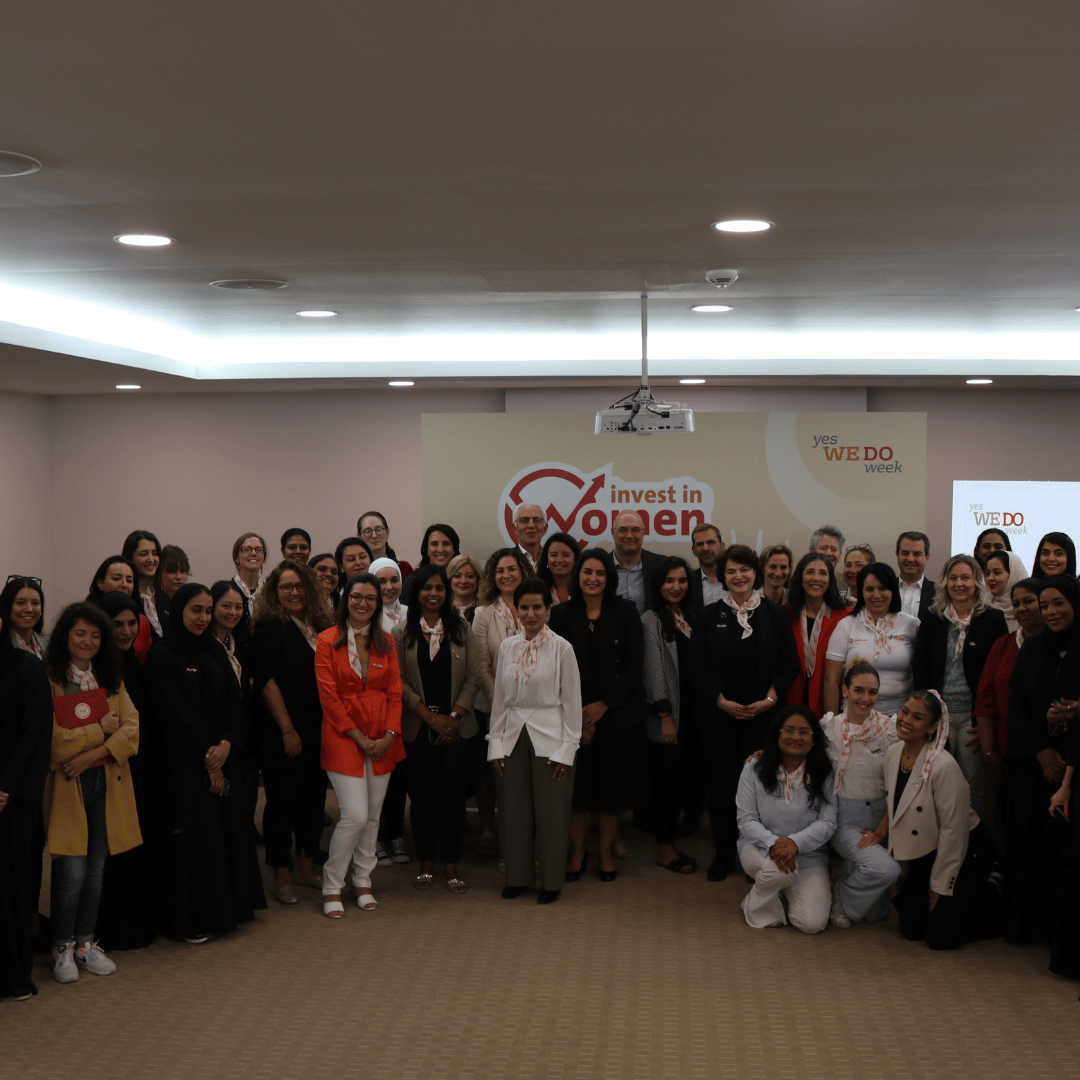 Nadine Zidani with group of people during Invest in Women Event